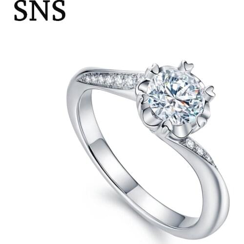 0.3carat Real Diamond Halo Ring Solitaire with Melee round Diamond GH Si1 6 Prongs Setting 14k White Gold For Women