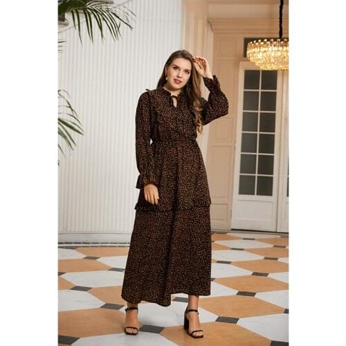 Floral Dress Women Plus Size Long Sleeve Dress 4XL Summer Elegant Dresses Boho Maxi Puff Sleeve Bandage Ruffle Vintage Prom