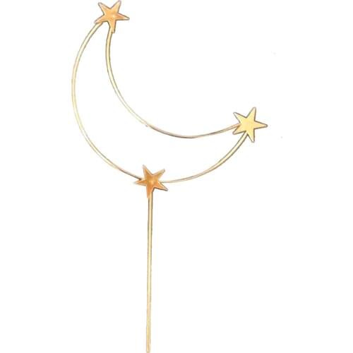 1pc Moon Cake Topper Creative Iron Art Cake Decorating Topper Cupcake Toppers Picks For ValentineS Day Wedding Birthday Party