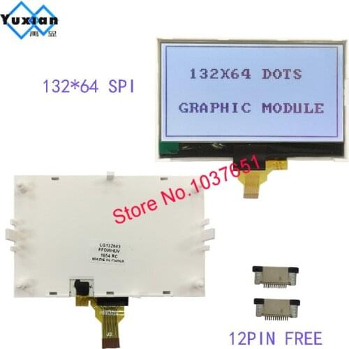132*64 COG lcd display graphic module SPI Serial 12pin FSTN gray ST7567 with bright backlight serial module LG132643-FDW