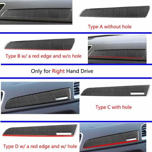 1X Carbon Fiber Co-pilot Dashboard Decor Cover Strip Sticker For Audi Q3 13-2018