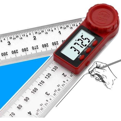 2-in-1 Dingital Angle Ruler Digital Meter Inclinometer Angle Digital Ruler Electron Goniometer Protractor Measuring Tool 0-200mm