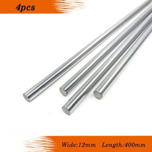 4pcs 12mm 12x400 linear shaft 3d printer 12mm x 400mm Cylinder Liner Rail Linear Shaft axis cnc parts