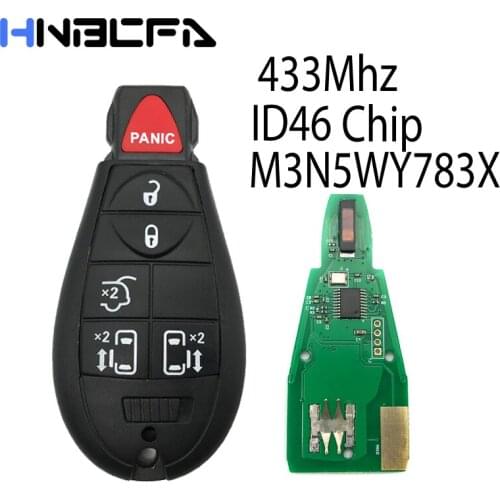 5+1/6 Buttons 433Mhz Car remote Key For Chrysler 300c Town Country Jeep Commander M3N5WY783X shell Case With ID46 Chip