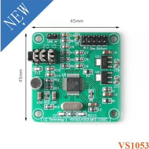 VS1053 Audio Module MP3 Player Module Development Board onboard Recording SPI OGG Encoding Recording Control Signal Filter DC 5V