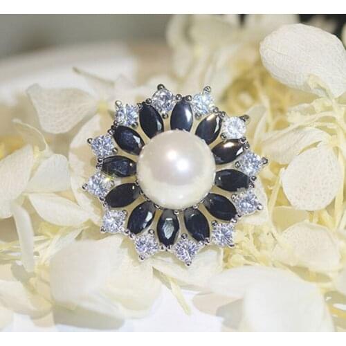 Zircon crystal shell pearl drill button coat clothing coat skirt black and white button diy
