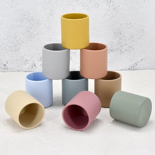 Baby Silicone Water Cups Snack Cup Learning Drinking Baby Bottle Toddler Snack Catcher Food Grade Collapsible Cup No Spill Food