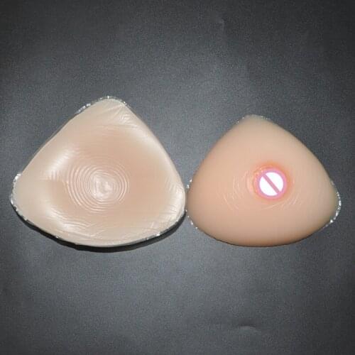 Mastectomy Adhesive Triangle Breast Forms 500g/pair Fake Breast Crossdresser Boobs Artificial Silicone Breast Enhancer A Cup