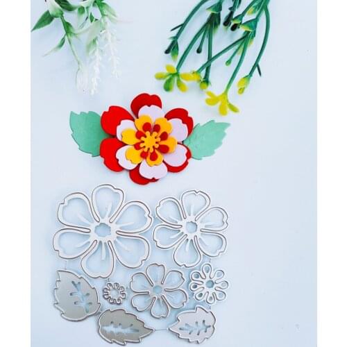 Beautiful leaves with flowers combination metal cutting mould DIY scrapbook photo album relief handicraft mould