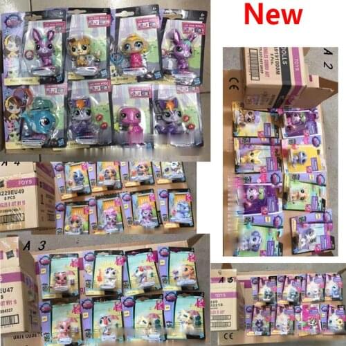Hasbro Q LPS Littlest Pet Shop Shake Head Dolls Anime Pet Shop Action Figures Toys Collection Model Cartoon Cat Dog Toy Kid Gift