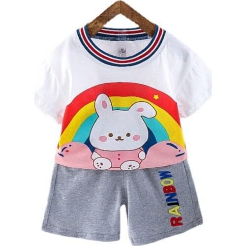 New Summer Baby Girls Clothes Cute Children Boys Cartoon Cotton T-Shirt Shorts 2Pcs/Sets Toddler Casual Clothing Kids Tracksuits