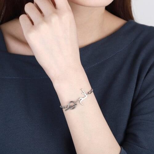 Personalized Custom Arabic Name Bracelet Single Letter Gold Stainless Steel Charms Bracelet For Women Nameplate Jewelery Gifts