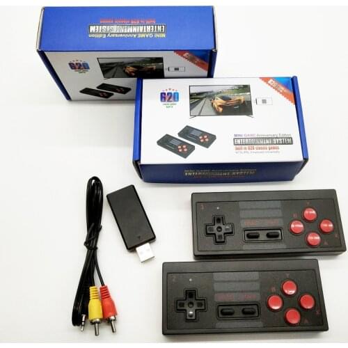 Retro Handheld Dual 2.4G Wireless Players Family Mini TV Video Game Console AV Output Built-In 620 8 Bit Classic Games for NES