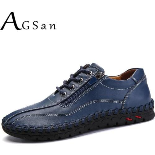 Genuine Leather Casual Shoes Men Outdoor Flats Waterproof Mens Big Size 38-50 Non-Slip Leisure Footwear Big Toe Zapatos Hombre