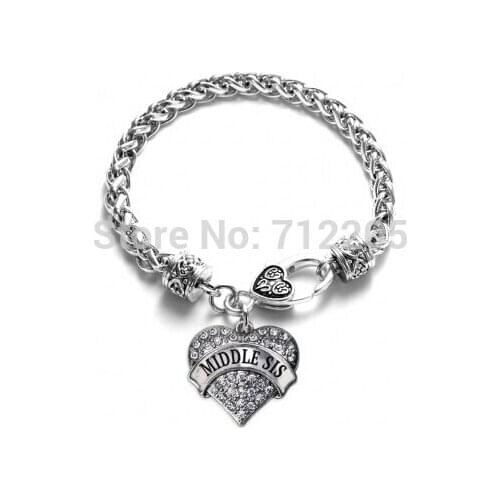 Wheat Link Chain with hearts MIDDLE SIS Bracelet