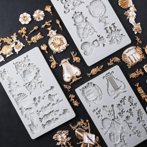 Seawashed Treasures Musical Journey Emblems Wedding Cake Decor Silicone Mold for Fondant Cupcakes, Sugarcraft, Bakeware Tools