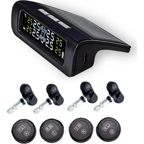 LCD Internal External TPMS Tire Pressure Monitoring System 4 Sensors For Car Truck 433.92MHZ
