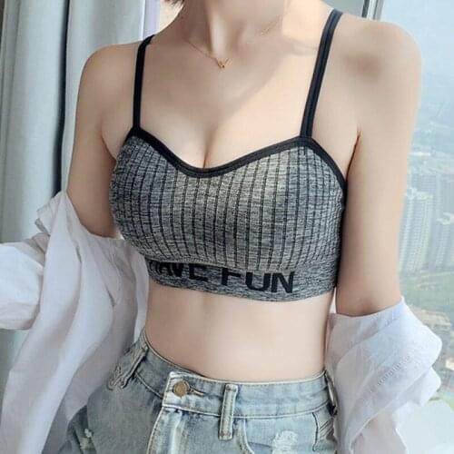 Letter Sports Bra Top Push Up Fitness Running Yo ga Bra Underwear Cotton Sport Tops For Women Gym Wear Solid Women Sportswear
