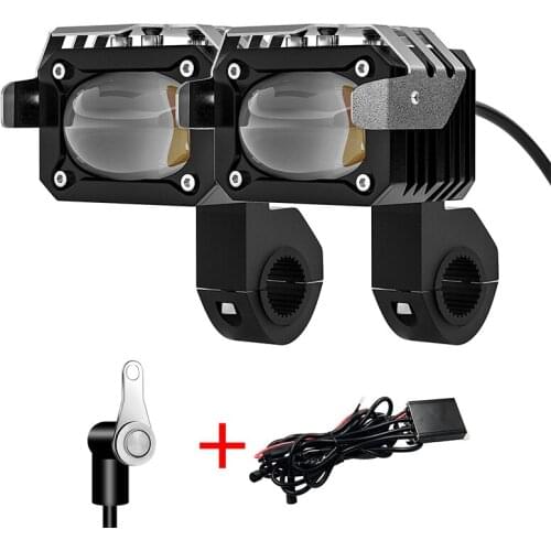 12V Motorcycle LED Dirt Bike Headlight Spotlight 60W Super Bright White Fog Lamp Motorbike Scooter External Auxiliary Light