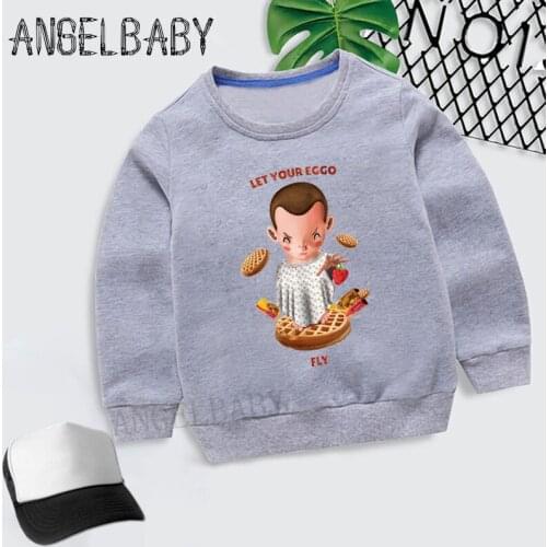 Boys Girls Sweatshirt Kids Stranger Things Wills Message Print Cartoon Hoodies Children Autumn Tops Baby Cotton Clothes,KYT2421