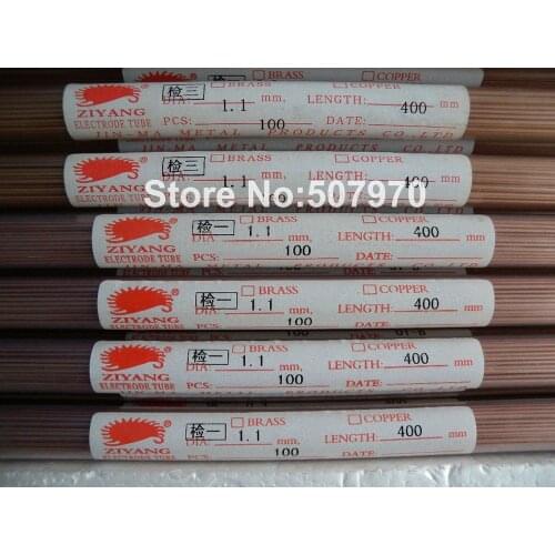 Ziyang Copper Electrode Tube Single Hole 1.1*400mm for EDM Drilling Machine
