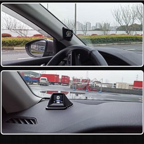 Universal Car HUD Head Up Display Digital GPS Speedometer LCD Display With Speedup Brake Test Overspeed Alarm OBD+GPS