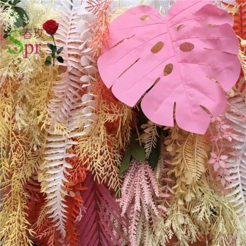 SPR Free Shipping foliage green flower wall (only material)wedding backdrop artificial flower row arch decorative flore