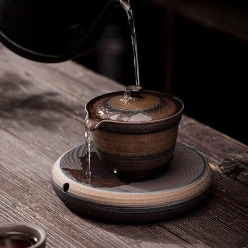 Japanese Gilding Hanbo Pot Porcelain Kung Fu Tea Set Teapot Single Tureen Household Retro Stoneware Tea Making Device Gaiwan