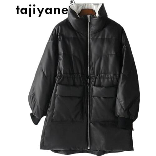 Women Jacket Puffer White Duck Down Coat Womens Real Sheepskin Jackets Oversize Woman Long Coats Mujer Parkas TN1215