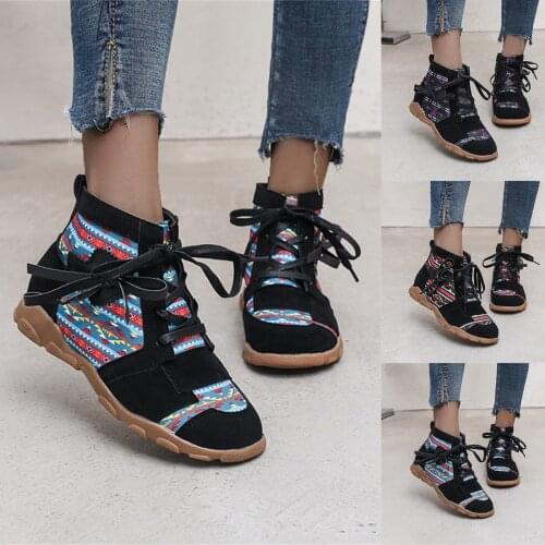 2021 Womens Boots Fashionable And Comfortable Flat Front Lace-up Short Boots High Quality Vintage Daily Shoes Ботинки Женские