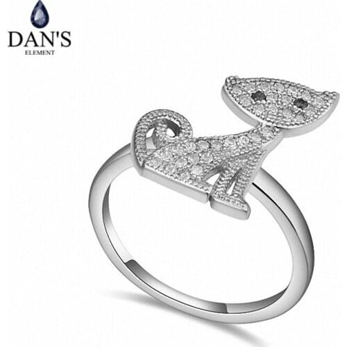 DANS Real Austrian Crystals Brand AAA Zirconia Micro Inlays Fashion Ring for women New Geometric 109041white
