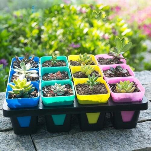 10Pcs Square Plant Pot Nursery Transplanting Planter Container Garden Basket