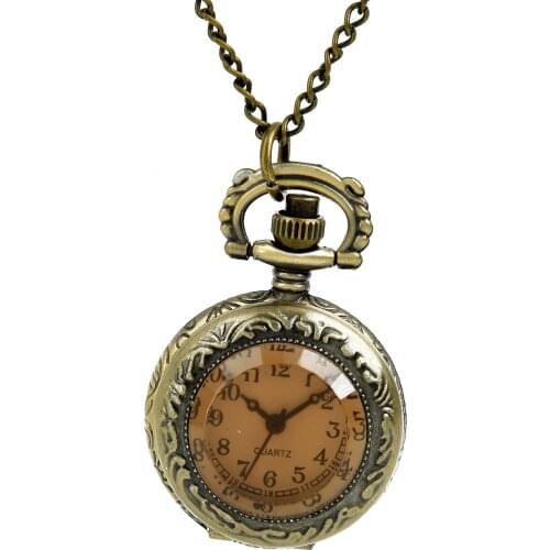 10pcs/lot )Victorian Style cranberry glass cover punk flip Pocket Watch Necklace chain pendant party free gift S016