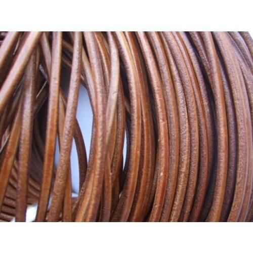 100M/lot light brown 1mm 2mm 1.5mm real wax Round COW Genuine Leather Cord Bracelet Necklace Cord DIY Rope String Thread p53534