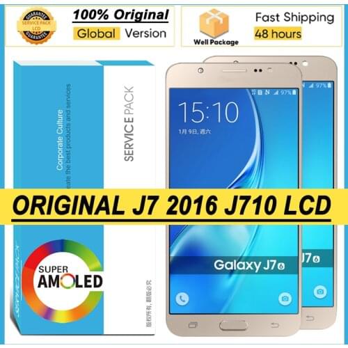 100% Original Amoled 5.5'' Display for Samsung Galaxy J7 2016 SM-J710F J710M Full LCD Touch Screen Digitizer Repair Parts
