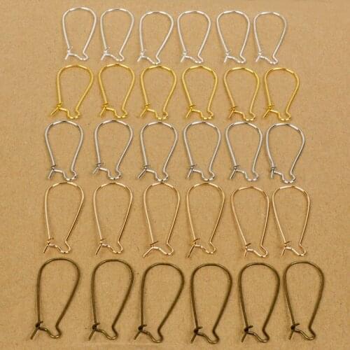 100Pcs 11x24mm/16x38mm Gold Silver Bronze Iron Kidney Ear Wires Earring Findings For Jewelry Making DIY Crafts Wholesale