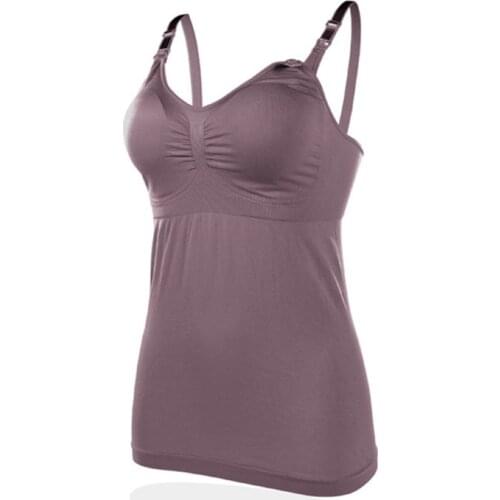 2Pcs Maternity Nursing Bra Vest Without Underwire Seamless Gathering Pregnant Underwear Upper Button Buckle Breastfeeding Bras