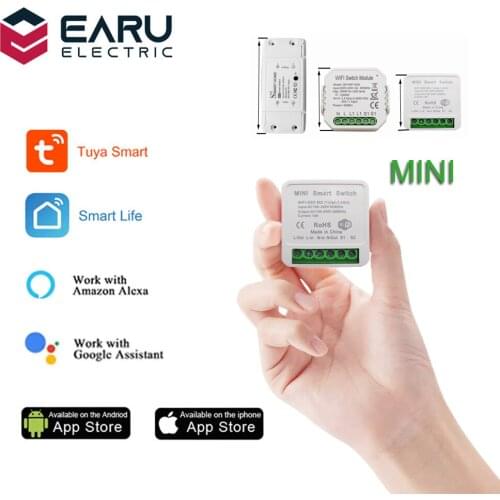 16A Mini 2 Way Control DIY WiFi Smart LED Light Switch Relay Breaker Module by Smart Life Tuya Remote Control Alexa Google Home