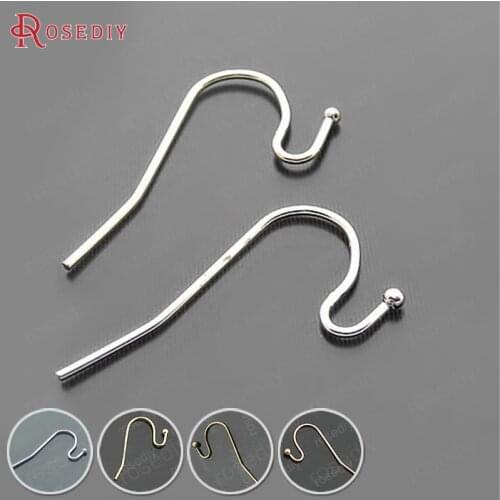 31158)100PCS Height 10MM made of Iron or Brass Simple Earring Hook with Ball Diy Jewelry Findings Earring Accessories Wholesale