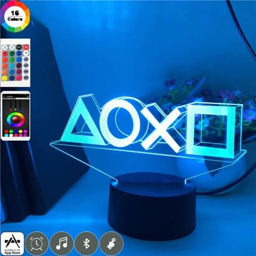 Game Letter Logo 3D LED Night Light for Children Bedroom Decoration Touch Switch Colors Change Decorative Table Lamp Kid Gifts