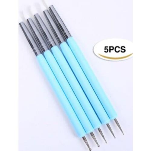 5pcs/Set Soft Pottery Clay Tool Silicone + Stainless Steel Two Head Sculpting Polymer Modelling Shaper Art Tools 2 Colors