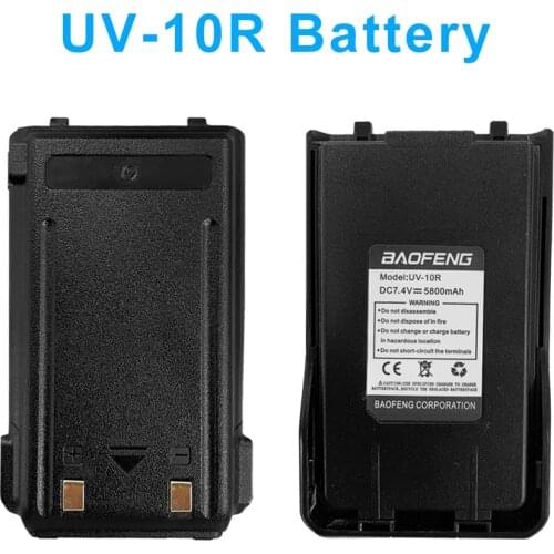 Baofeng UV-10R High Capacity Battery 5800mAh Long Standy Two Way Radio UV10R Replacement Battery USB Charging Extra Battery