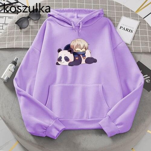 Anime Kawaii Jujutsu Kaisen and Panda Hoodies Sweatshirt Kawaii Saiki K Clothes Girl Funny Hoodied Harajuku Cartoon Women Hoodie