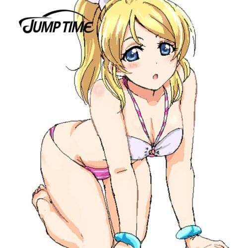 JumpTime 13cm x 10.3cm Car Sticker Hot Girl Love Live! Ayase Eri Anime Window Wiper Decals Rear Windshield Car Styling Sticker