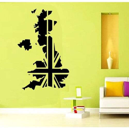 Free Shipping UK Map England Vinyl Wall Sticker Wall Art Decal Bedroom home decoration wallpaper