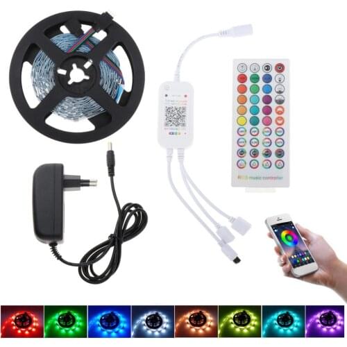 Bluetooth LED Strip Lights 5M/10M RGB 5050 SMD Flexible RGB LED Light 5M 10M Tape Diode DC 12V Bluetooth Remote Control