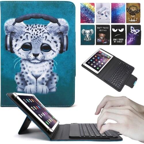 10 inch Universal Printed Keyboard Tablet Case for Samsung Tab A 8.4 8.0 iPad 9.7 2017 2018 Lenovo Huawei Kindle Accessories