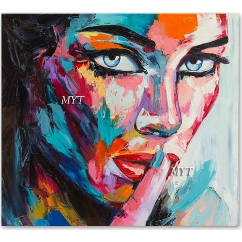Pure Hand-painted High Quality Knife Style Abstract Portrait Oil Painting Reproduction Francoise Nielly Oil Painting