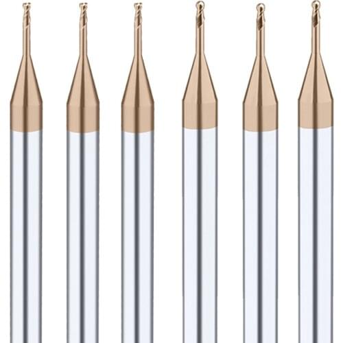 Long Neck Small Diameter End Mills Mini Tool HRC55 Deep Groove 0.2 0.3 0.4 0.5 0.6 0.7 0.8 0.9 R0.1 R0.15 R0.2 R0.25 R0.3 R0.35
