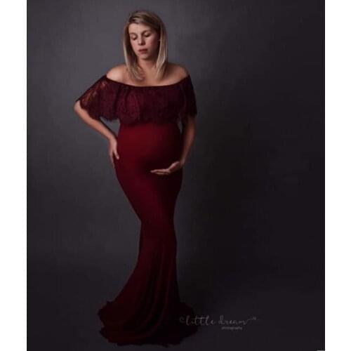 Fashion Maternity Dress Suit Maternity Photography Props Pregnancy Woman Maxi Long Gown Clothes for Pregnant Women Photoshooting